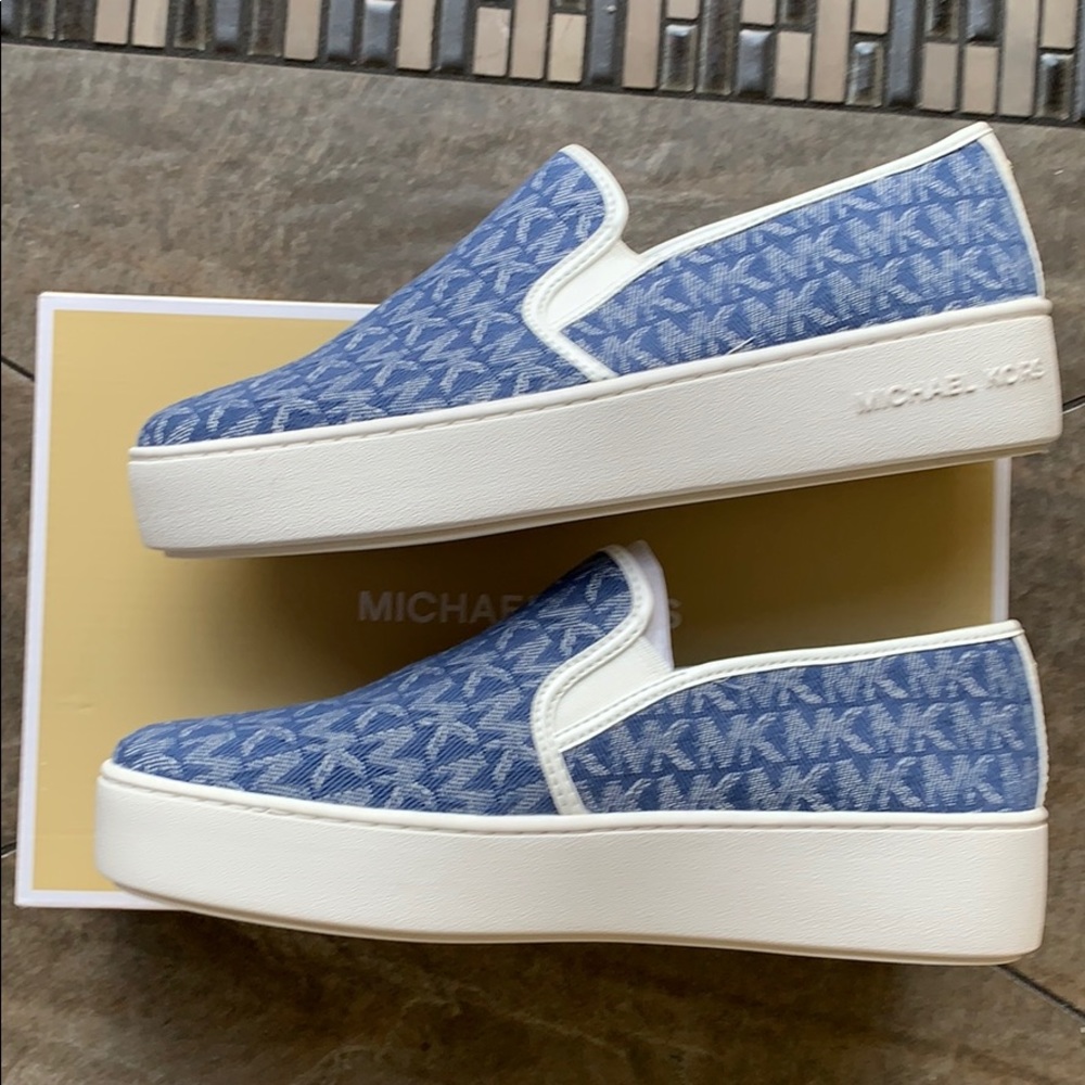 MICHAEL KORS TEDDY SLIP ON DENIM JACQUARD DENIM/Op - Picture 13 of 16